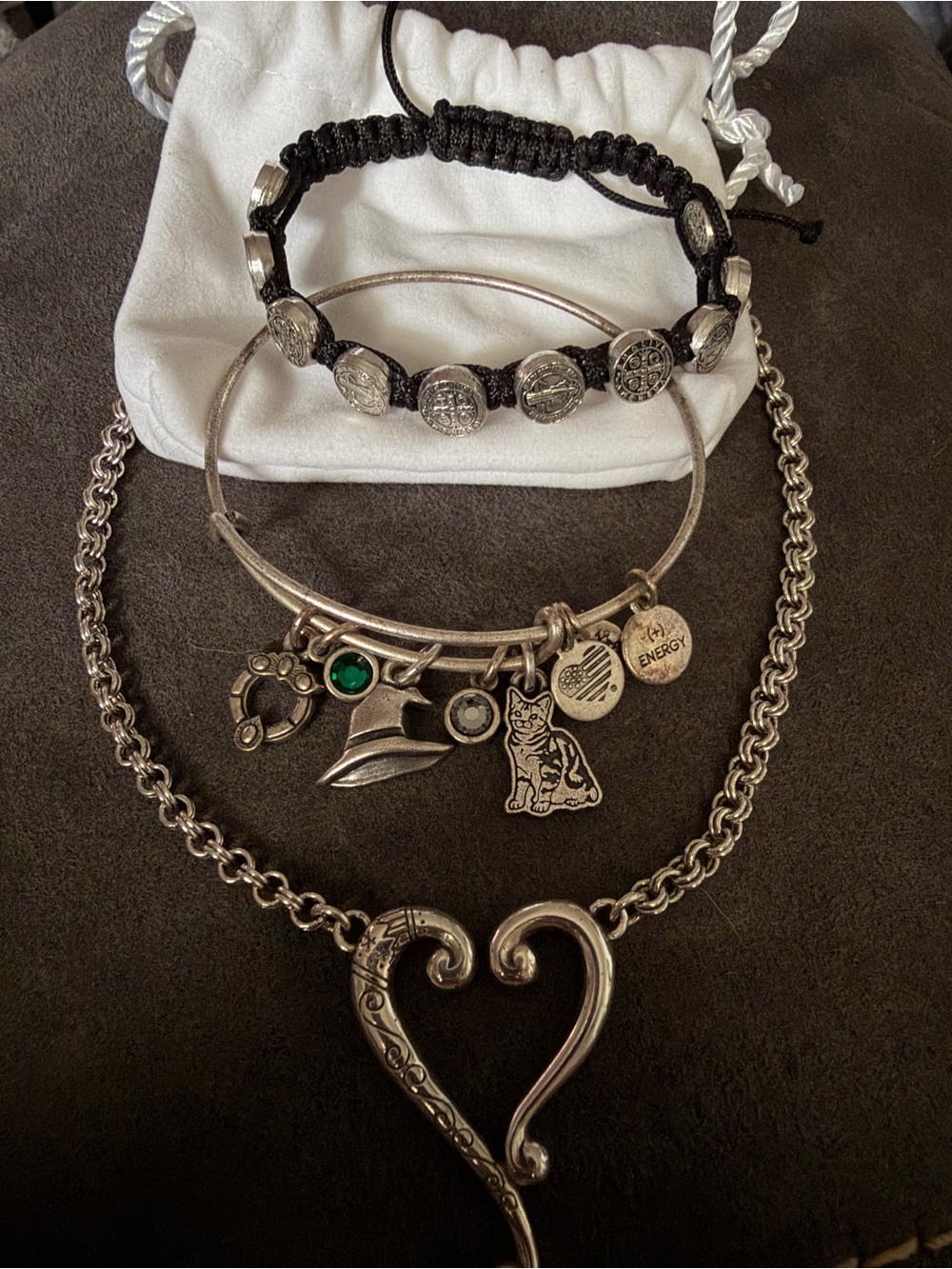 My saint, my hero Benedictine Bracelet, Brighton’s Heart Necklace, HP bracelet